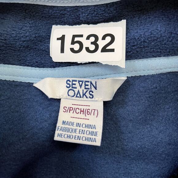 Seven Oaks Children's 1/4 Zip Fleece Pull Over Sweatshirt in Blue Size 6/7 - Picture 13 of 13